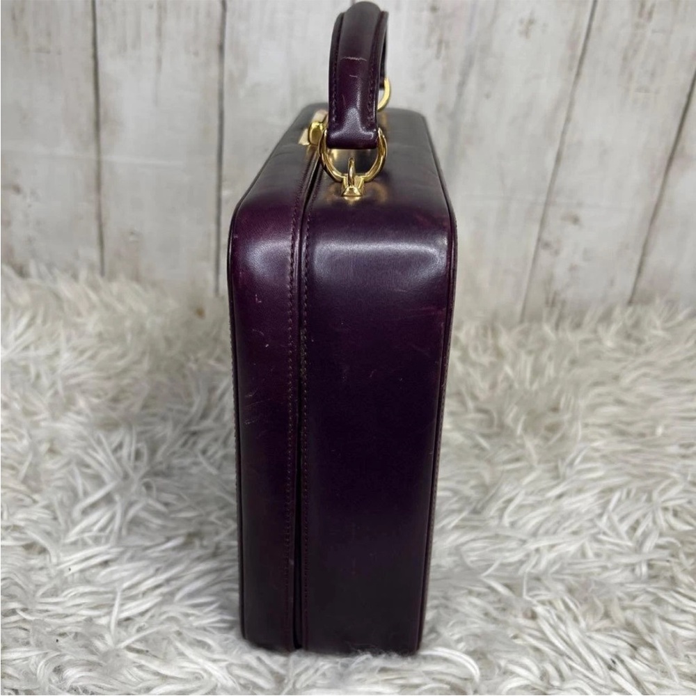 Gucci Dark Purple Leather Box Bag with Gold Hardware - Picture 3 of 16